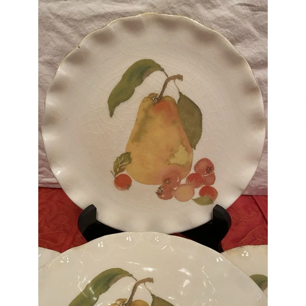 Set Of 6‎ Crate & Barrel HARVEST FRUIT 7.5